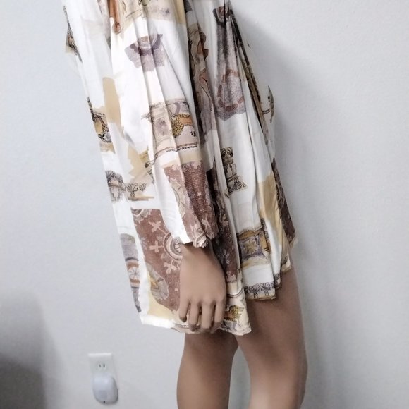 Vintage Alessandra Light Open Cardigan Cover Up Rome Theme Size L Relaxed - Picture 15 of 16